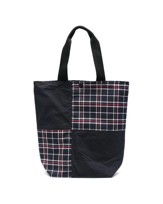 Barbour Black Transport Patchwork Tote Bag