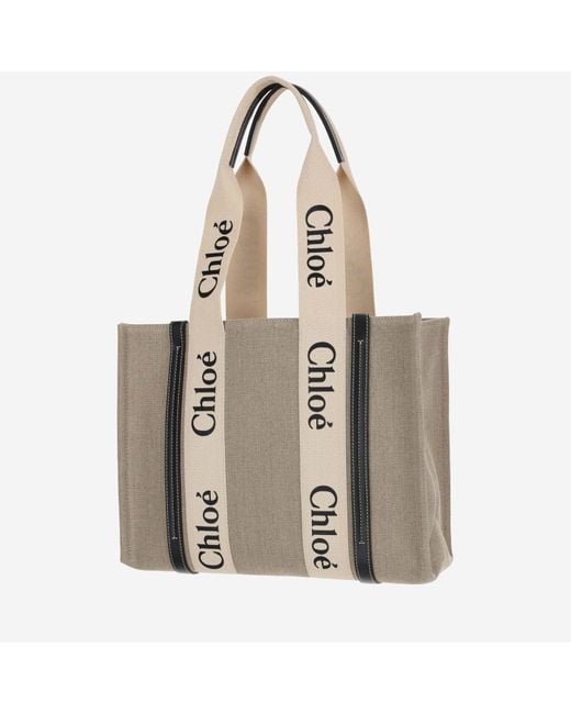 Chloé Natural Woody Medium Tote Bag