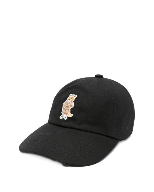 Maison Kitsuné Black Dressed Fox Baseball Cap