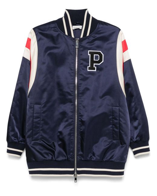 P.A.R.O.S.H. Blue Nobody Bomberjacke mit Logo-Patch