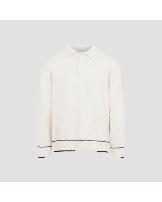 Golden Goose Deluxe Brand White Rindley Knit Polo for men