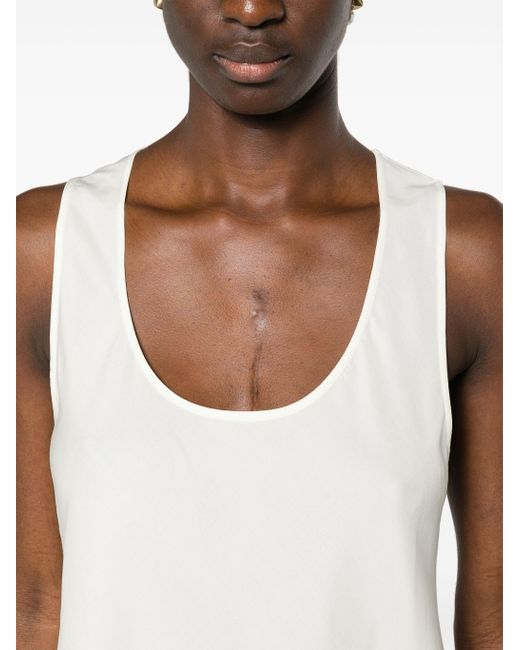 Lemaire White Bias Cut Tank Top for men