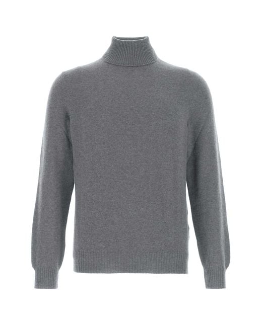 Fedeli Gray Cashmere Sweater for men