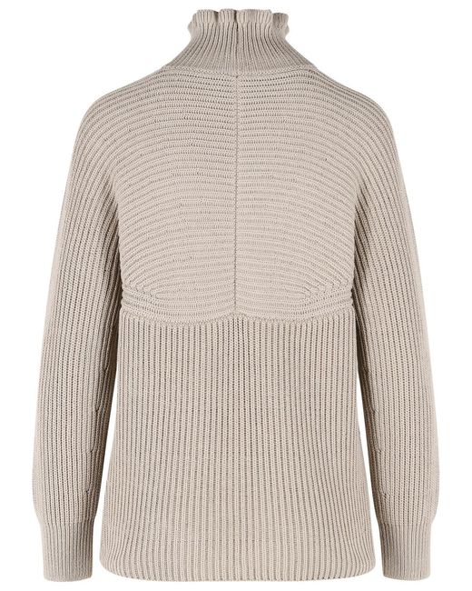 Max Mara Natural 'Camino' Oversized Sand Cotton Cordonetto Sweater