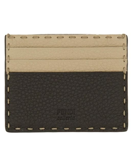 Fendi Black Card Holder "saddlery" for men