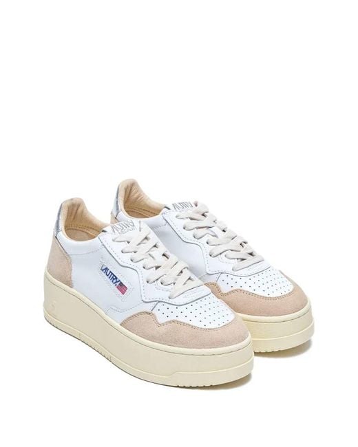 Autry White Medalist Platform Sneakers
