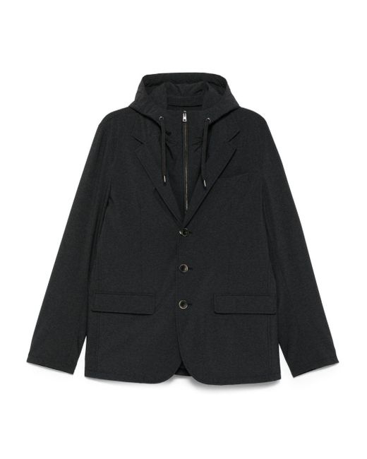 Blazer Con Cappuccio di Herno in Black da Uomo