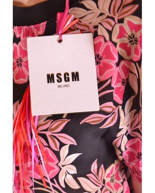 MSGM Tshirt Korte Mouw Fuchsia in het Red