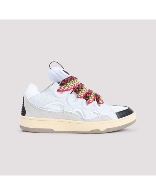 Lanvin White Lethestanether Curb Sneakers