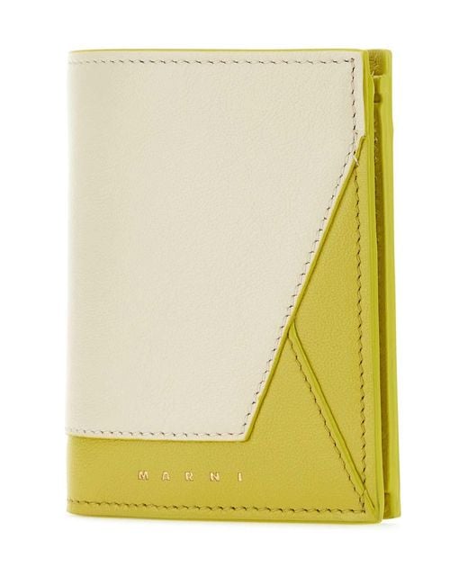 Marni Yellow Two-Tone Leather Wallet