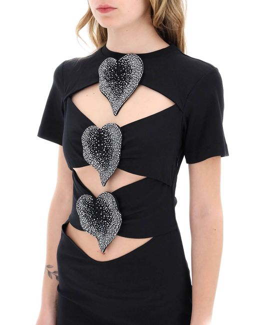 GIUSEPPE DI MORABITO Mini Cut Out -jurk Met Aangebrachte Anthur in het Black