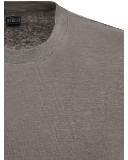 Fedeli Exreme Linnen Flex T -shirt in het Gray voor heren