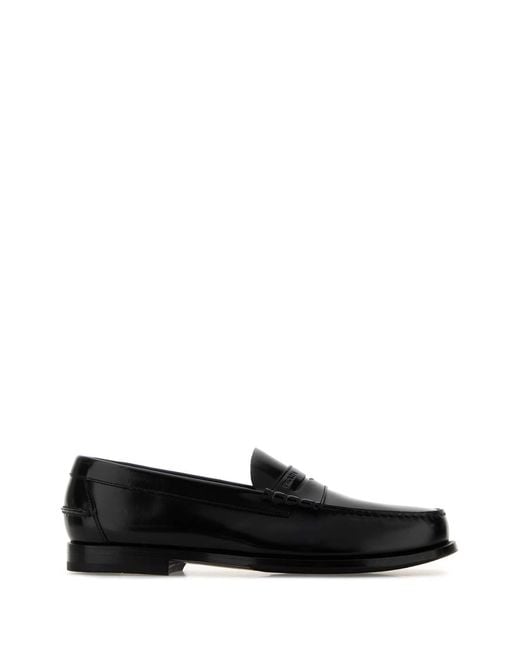 Prada Black Leather Loafers for men