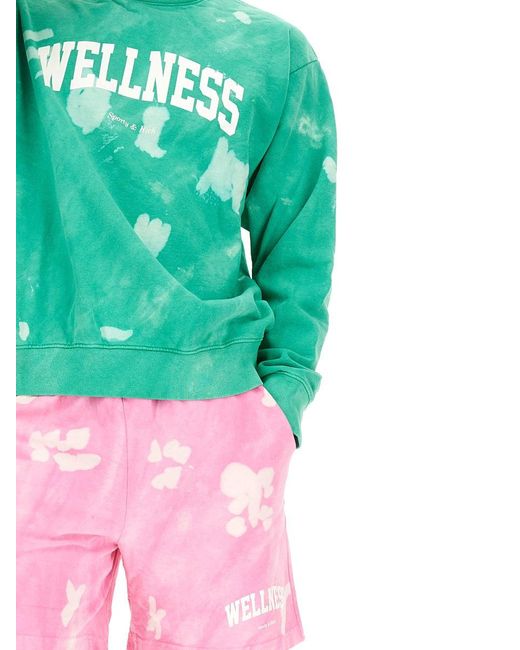 SPORTY&RICH Green Sweatshirt With Logo