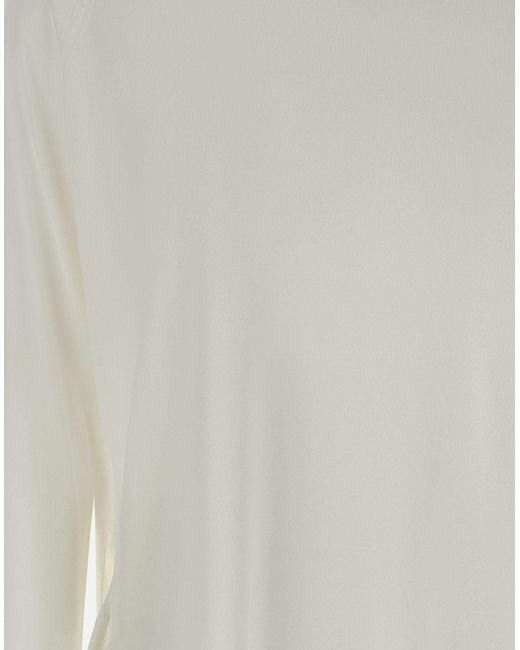 Kaos Melk Viscose Blend Trui Met Ruches in het White