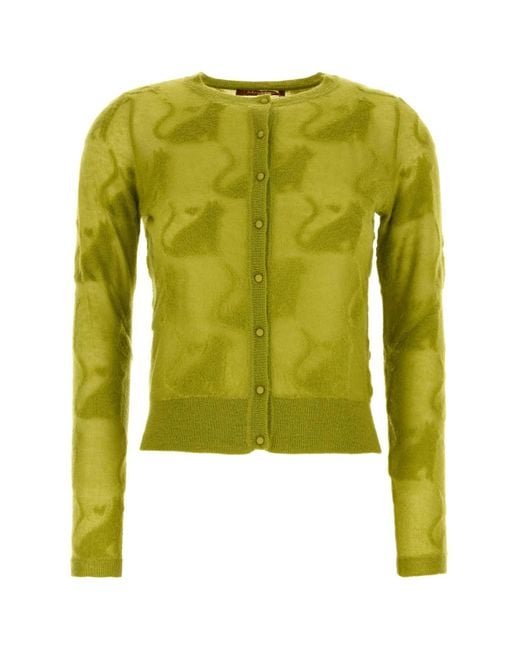 MM STUDIO Green Pistachio Nylon Blend Alvaro Cardigan