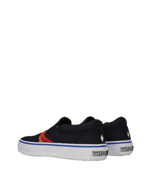 Marcelo Burlon Blue Slip On Icon Wings Uomo Tessuto Nero/Rosso for men