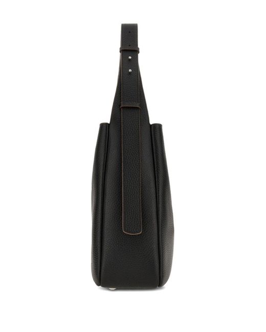 Hogan Black Leather Hobo Bag
