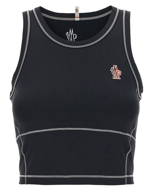 Moncler Logo Patch Sporty Top in het Black