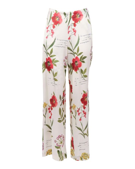 Shirtaporter White Pant Palazzo Seta