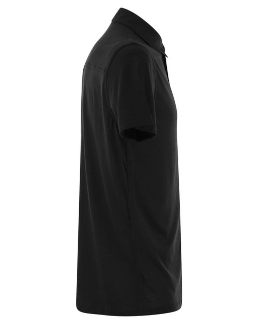 Majestic Black Majestätisches kurzärärmisches Poloshirt in Lyocell