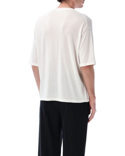 Roberto Collina White Cotton Crêpe T-Shirt