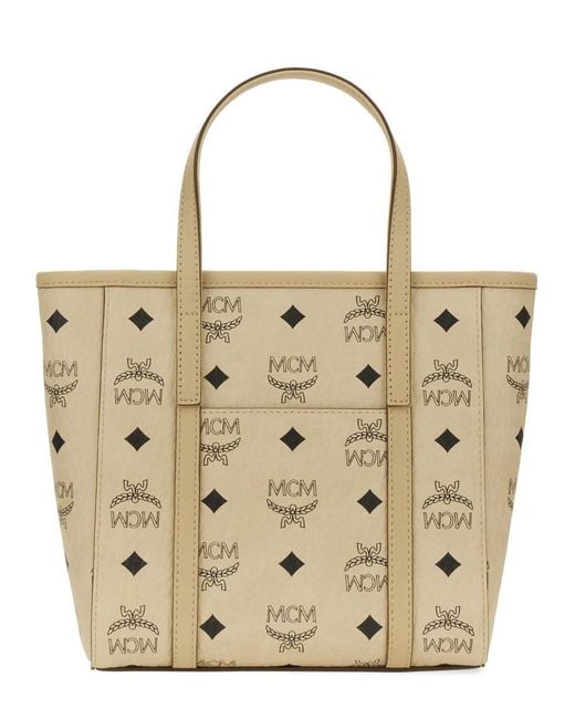 MCM Natural Printed Canvas Mini Tony Handbag