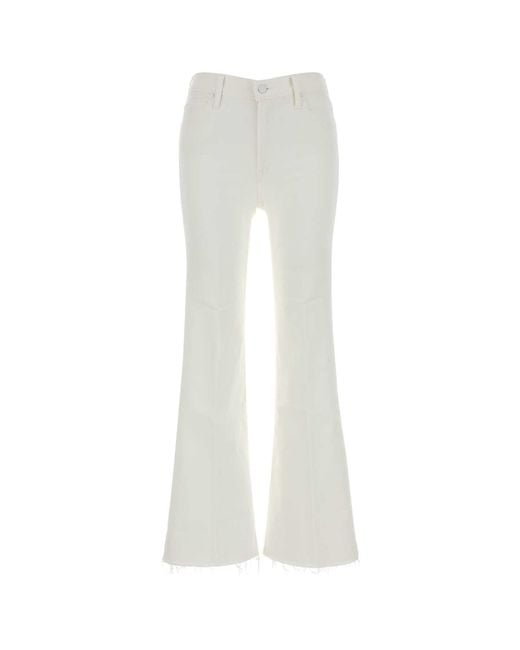 Mother White Stretch Denim The Lil Doozy Jeans