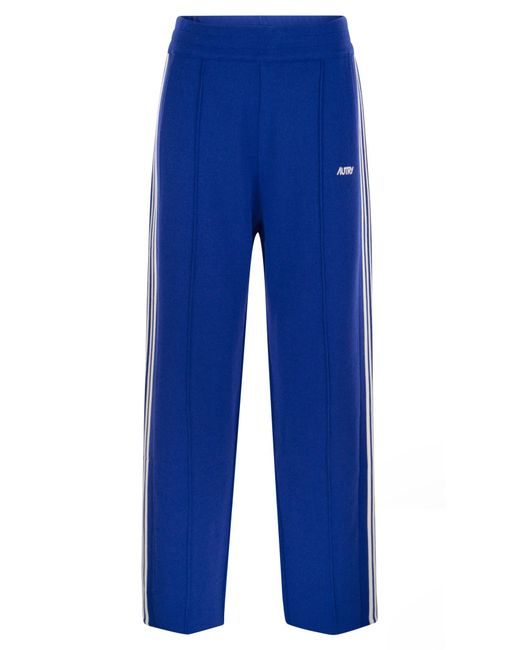 Autry Blue Knitted Viscose Joggers