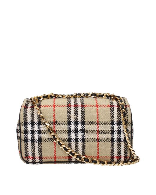 Burberry Schoudertassen Lola Vrouw Stoffen Beige/zwart in het Multicolor