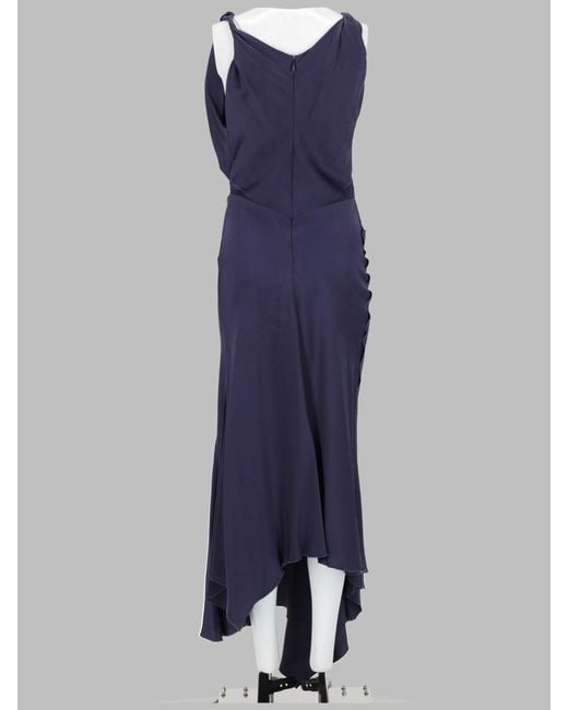 Victoria Beckham Blue Elegant Mini Dress With Premium Fabric