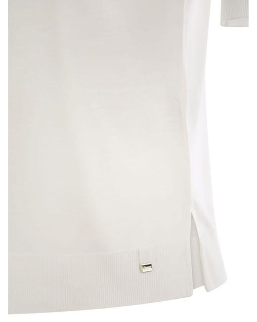 Herno White Lyocell And Cotton T-Shirt