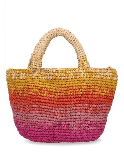 Manebí Pink Handbag Panier Mini Raffia