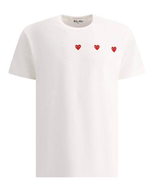 Comme des Garçons jouent "Multi Heart" T-shirt COMME DES GARÇONS PLAY pour homme en coloris White