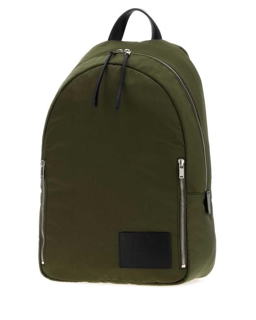 Jil Sander Green Fabric Urban Backpack for men