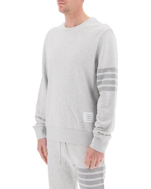 Thom Browne Cotton 4 Bar Sweatshirt in White für Herren