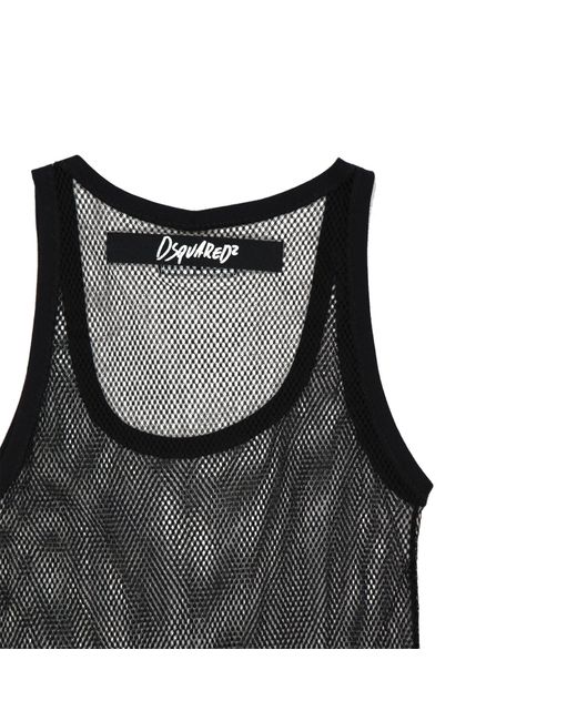 Top largo sin mangas DSquared² de hombre de color Black