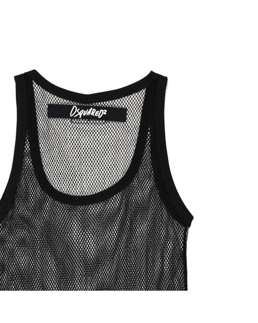 DSquared² Black Sleeveless Long Top for men
