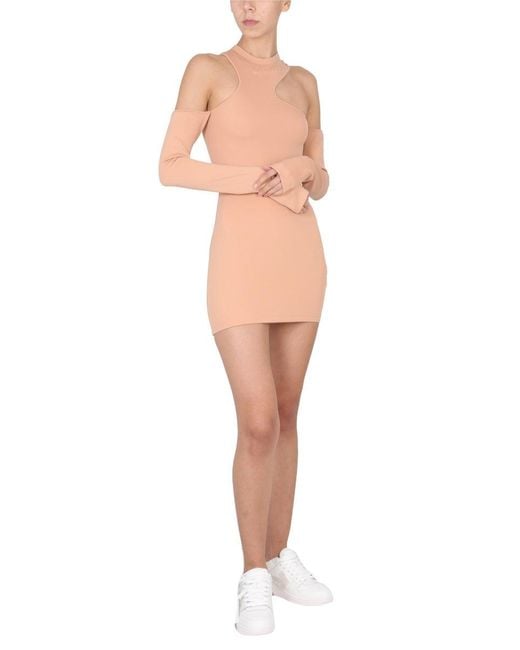Off-White c/o Virgil Abloh Pink Asymmetric Mini Dress