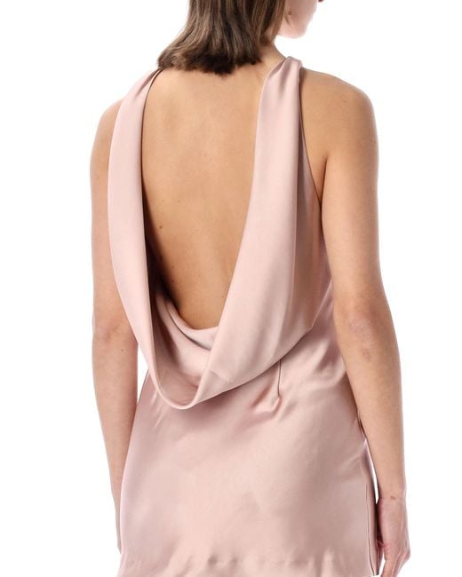 ANDAMANE Pink Carmen Scoop-Back Mini Dress