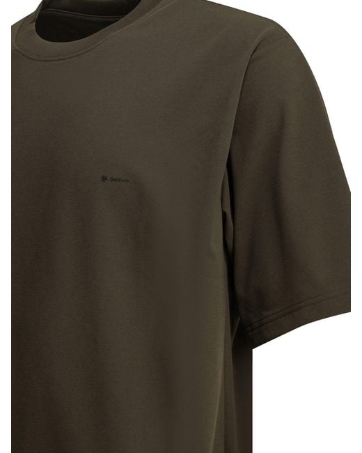Goldwin Green Crew Neck T Shirt With Logo
