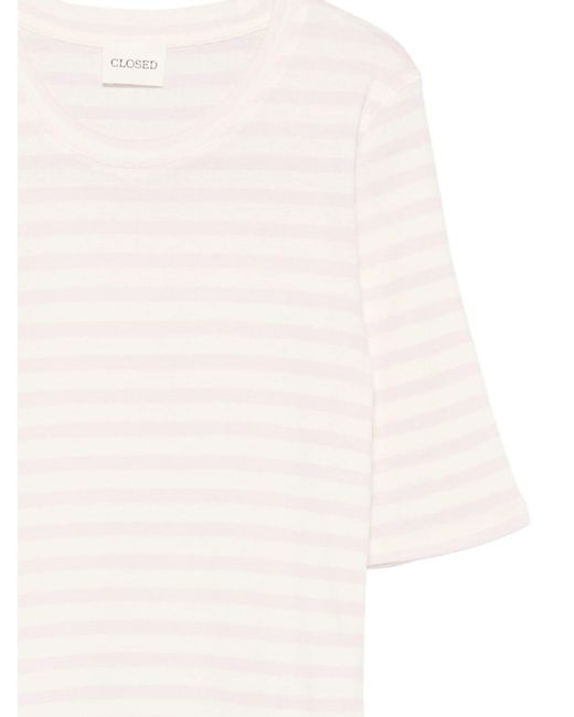 Closed White Striped Cotton Blend Sweater