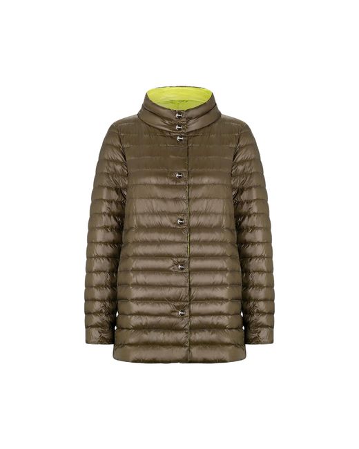 Herno Green Ultralight Reversible A-Line Down Coat