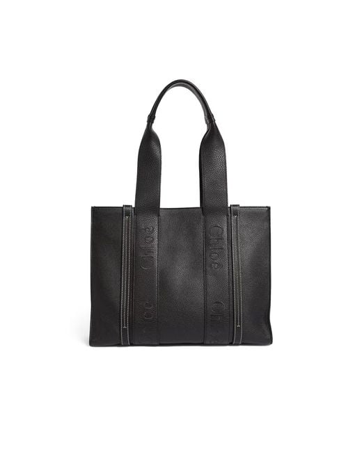Chloé Chloe 'chloe Woody Medium Lederen Draagtas in het Black