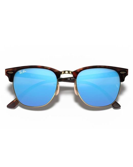 Ray-Ban Blue Sonnenbrille Rb3016 114517 Clubmaster Braun/Blau verspiegelt Unisex