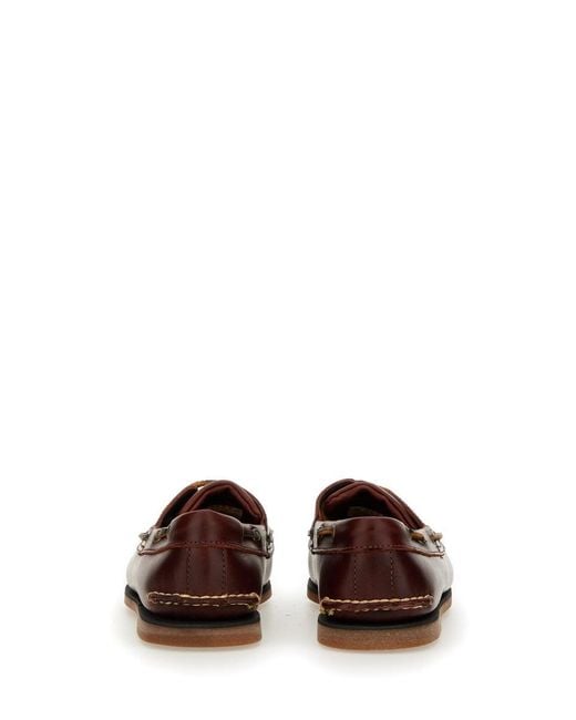 Timberland Brown Smooth Leather Sneakers for men