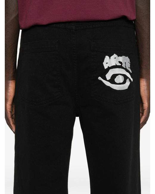 Arte' Black Back Pocket Graphic Pants