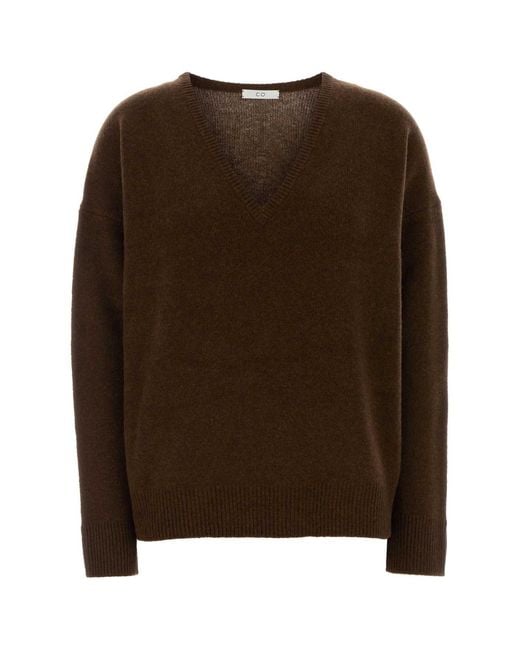 Co. Brown V-Neck Long Sleeve