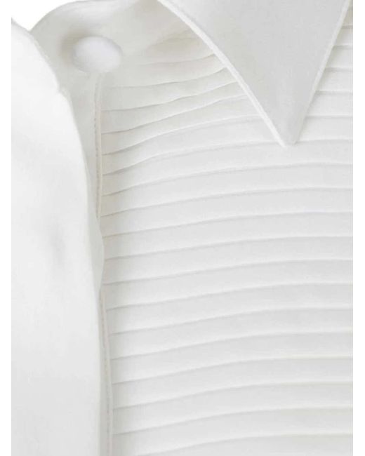 Tom Ford White Pleated Bib Shirt