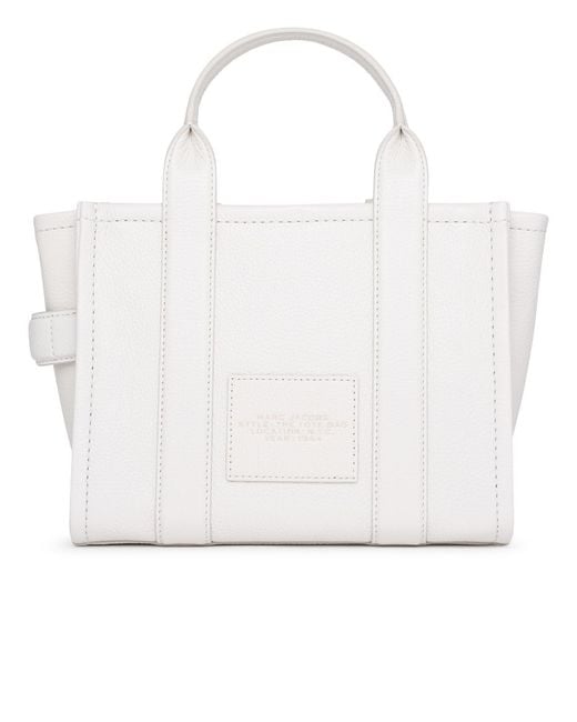 Marc Jacobs White Ivory Leather Mini Tote Bag
